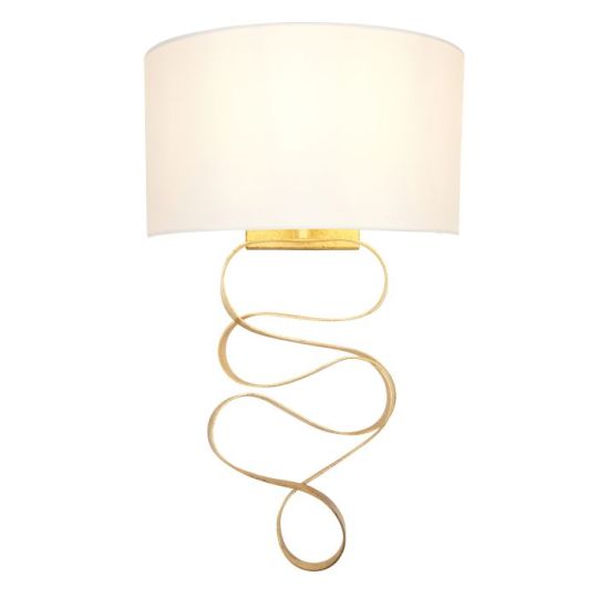 Blackstone Symphony 1 lt 150mm x 525mm x 330mm Shade Wall Light Finished In Gold Leaf & Ivory Cotton Fabric