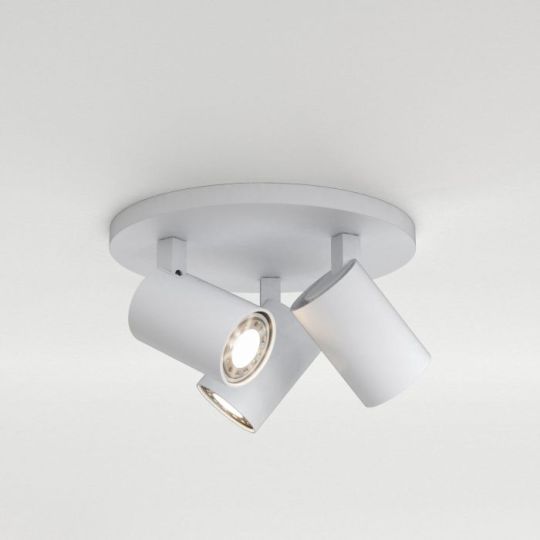 Astro Ascoli Triple Round Indoor Spotlight in Textured White