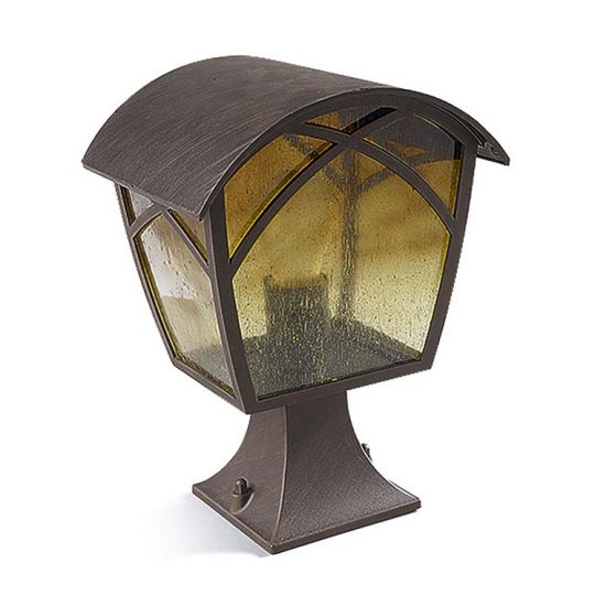 LEDS C4 Lighting - ALBA Pedestal Light, Brown, Rustic Glass - 10-9350-18-AA