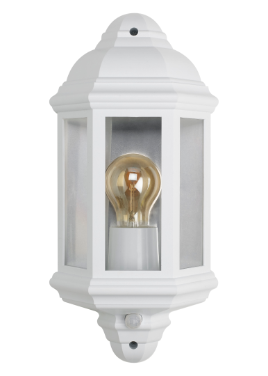 Bell Retro Vintage Half Lantern - White, PIR, IP54 (10365)