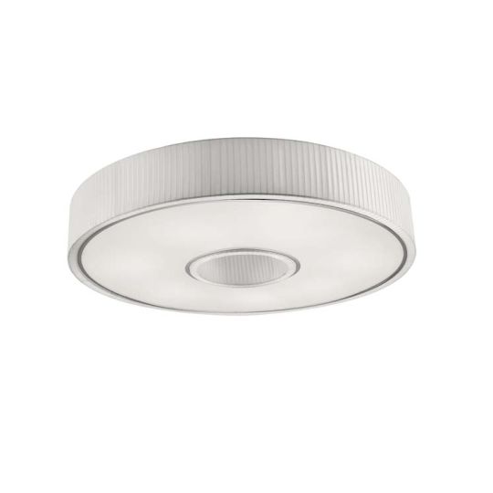 GROK Lighting - SPIN Ceiling Light, White Pleated Fabric Shade with Chrome trim - 15-4607-21-14