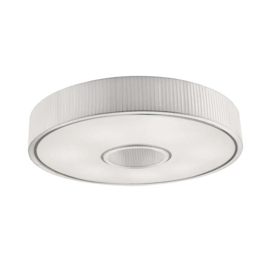 GROK Lighting - SPIN Ceiling Light, White Pleated Fabric Shade with Chrome trim - 15-4615-21-14