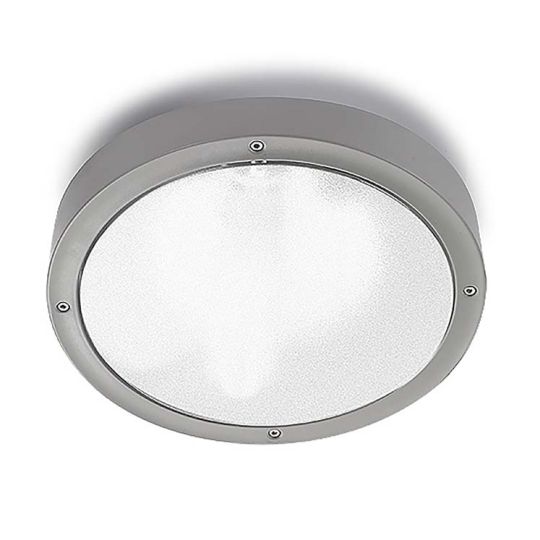 LEDS C4 Lighting - Basic Ceiling or Wall Light, Grey, ABS Plastic, Polycarbonate Diffuser - 15-9491-34-M3
