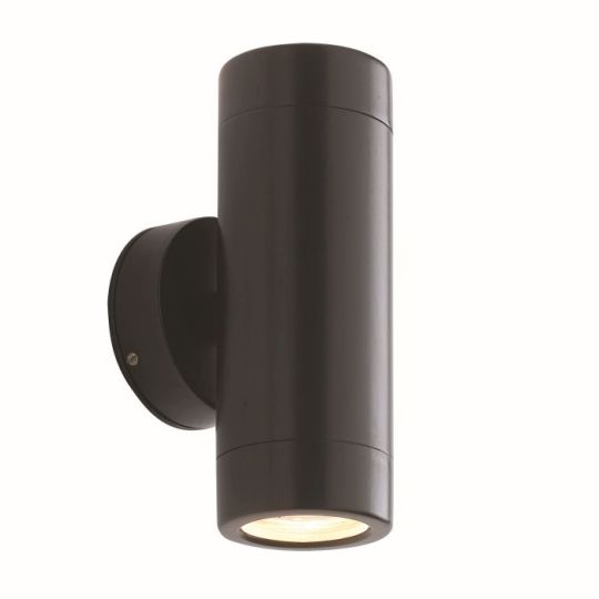 Saxby Odyssey 2Lt Wall Ip65 7W in Satin Black Paint & Clear Glass