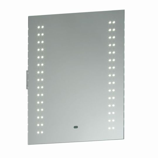 Saxby Perle Shaver Mirror Ip44 4.8W in Mirrored Glass & Matt Silver Effect Paint