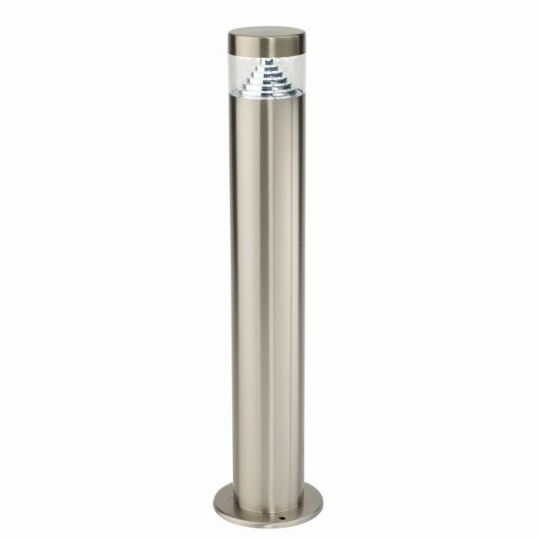 Saxby Pyramid Post Ip44 3.3W in Brushed Stainless Steel & Clear Pc