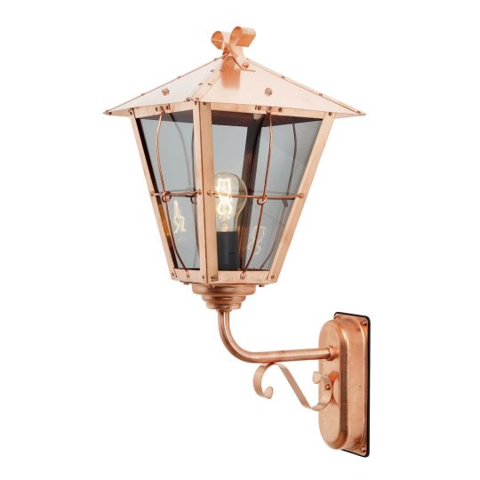 Konstsmide 433-900 Copper Fenix - Oxidised Solid Copper/ Smoked Glass (26x32x68)