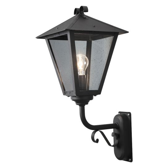 Konstsmide 434-750 Matt Black Benu - Lacquered Aluminium/Smoked Glass (26x32x68)