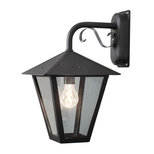 Konstsmide 435-750 Matt Black Benu - Lacquered Aluminium/Smoked Glass (26x32x43)