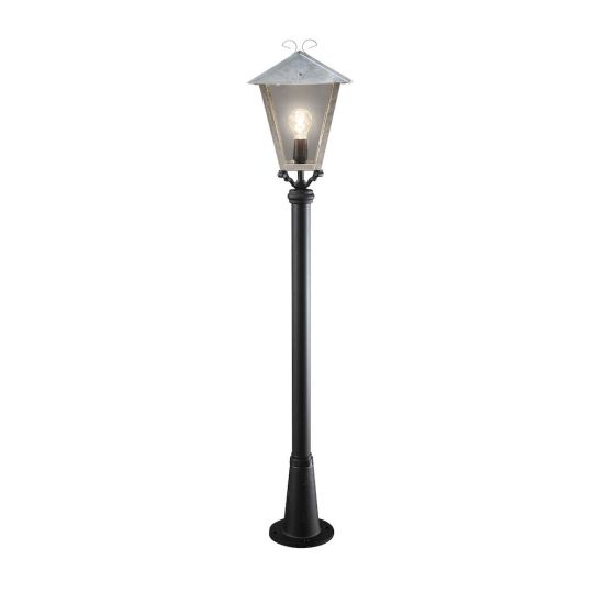Konstsmide 436-320 Galvanised Benu - Lacquered Aluminium/Smoked Glass (26x26x128)