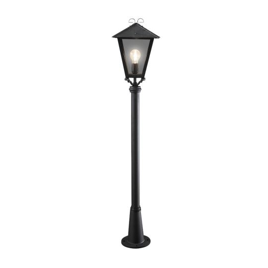 Konstsmide 436-750 Matt Black Benu - Lacquered Aluminium/Smoked Glass (26x26x128)