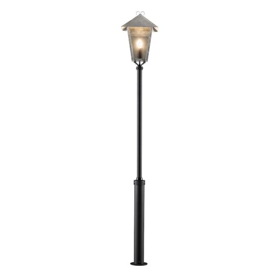 Konstsmide 437-320 Galvanised Benu - Lacquered Aluminium/Smoked Glass (36x36x254)