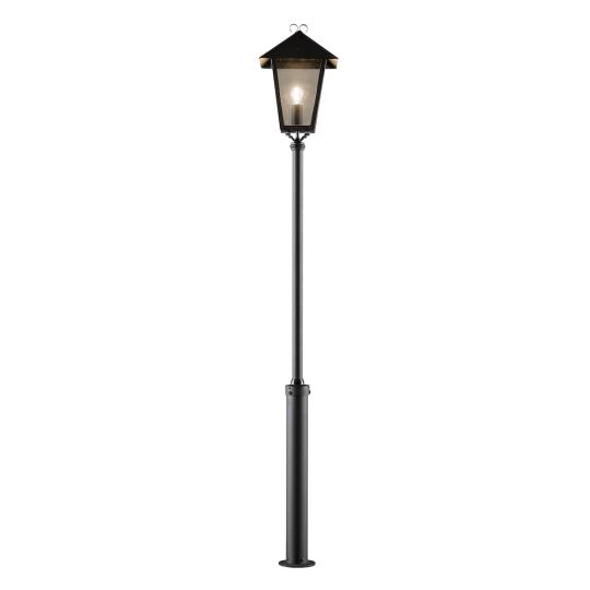 Konstsmide 437-750 Matt Black Benu - Lacquered Aluminium/Smoked Glass (36x36x254)