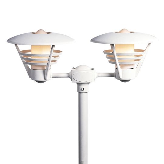 Konstsmide 501-250 Matt White Gemini - Lacquered Aluminium/ Opal Coloured Glass (78x35x33)