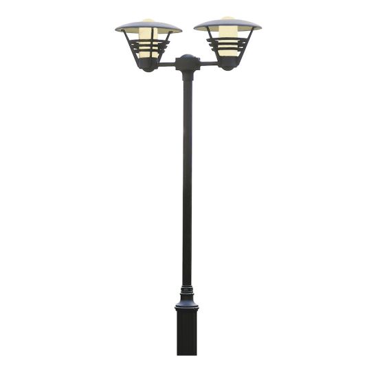 Konstsmide 501-750 Matt Black Gemini - Lacquered Aluminium/ Opal Coloured Glass (78x35x33)