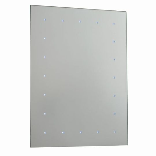 Saxby Toba Battery Operated Mirror Ip44 0.06W in Mirrored Glass & Gloss White Paint