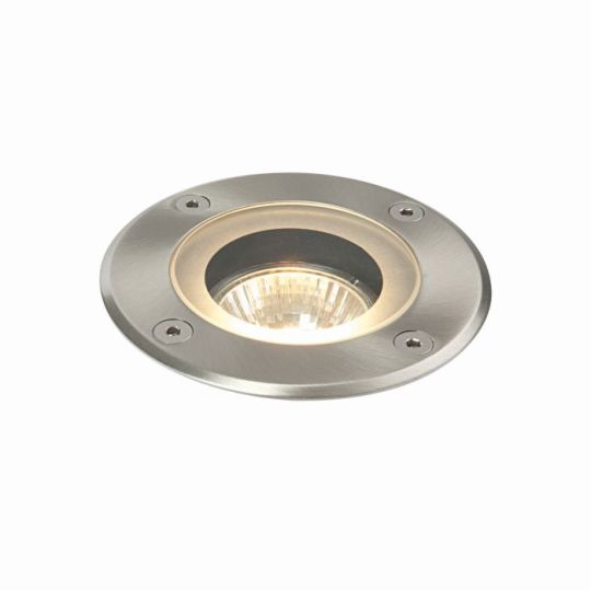 Saxby Pillar Round Marine Grade Ip65 50W in Marine Grade Brushed Stainless Steel & Clear Glass
