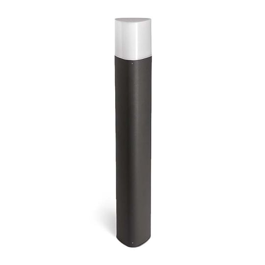 LEDS C4 Lighting - Mandela Bollard, Dark Grey, Injected Aluminium, Opal Polycrbonate Diffuser - 55-9606-Z5-M1