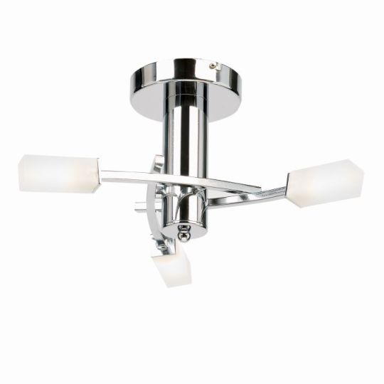 Endon Havana 3lt Semi flush in Chrome Plate & Frosted Glass