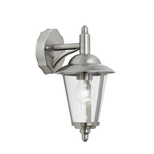 Endon Klien 1lt Wall in Polished Stainless Steel & Clear Pc