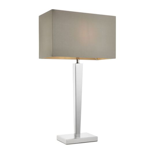Endon Moreto 1lt Table in Chrome Plate & Grey Fabric