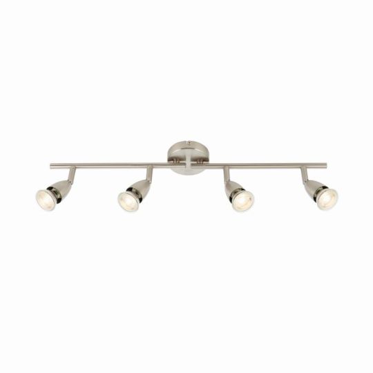 Saxby Amalfi 4Lt Bar Satin Nickel 35W in Satin Nickel Effect Plate