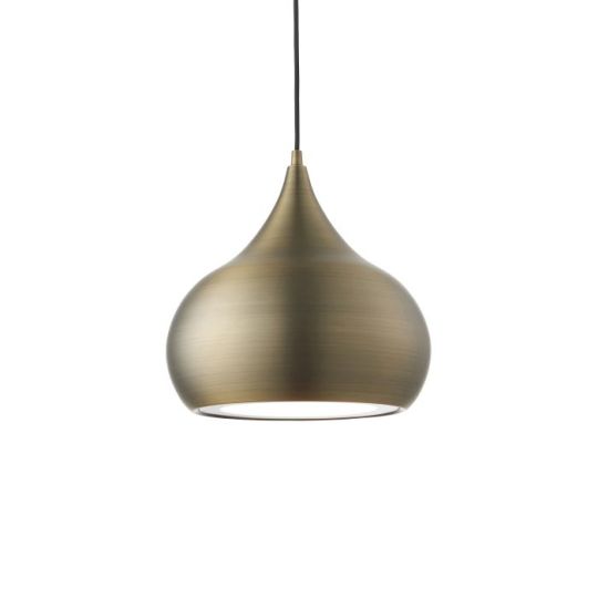 Endon Brosnan 1lt Pendant in Matt Antique Brass Paint