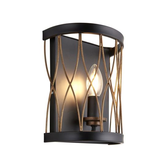 Endon Heston 1lt Wall in Matt Black & Rustic Bronze Paint