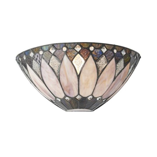 Tiffany Brooklyn 1Lt Wall in Tiffany Glass & Matt Black