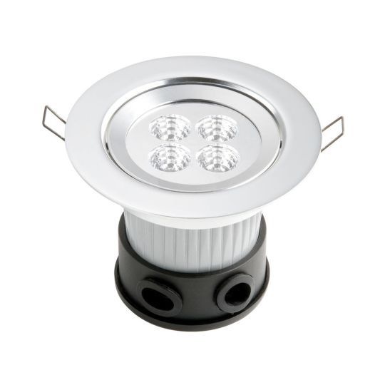 Konstsmide 7097-000 Silver Recessed High Power Led Spot - 4 Led (12.5x12.5x10)