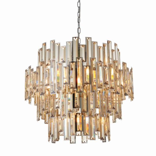 Endon Viviana 15lt Pendant in Chrome Plate & Champagne Crystal
