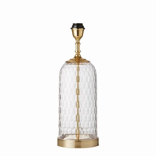 Endon Wistow 1lt Table in Solid Brass & Clear Glass