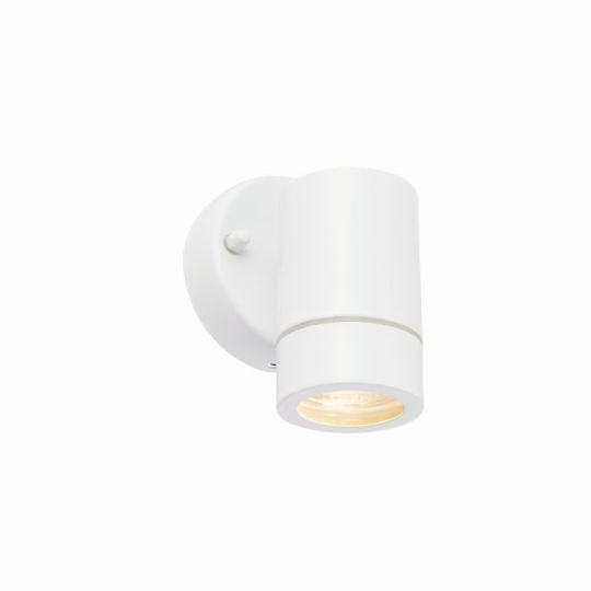 Saxby Palin 1Lt Wall Ip44 7W in Gloss White Paint & Clear Glass