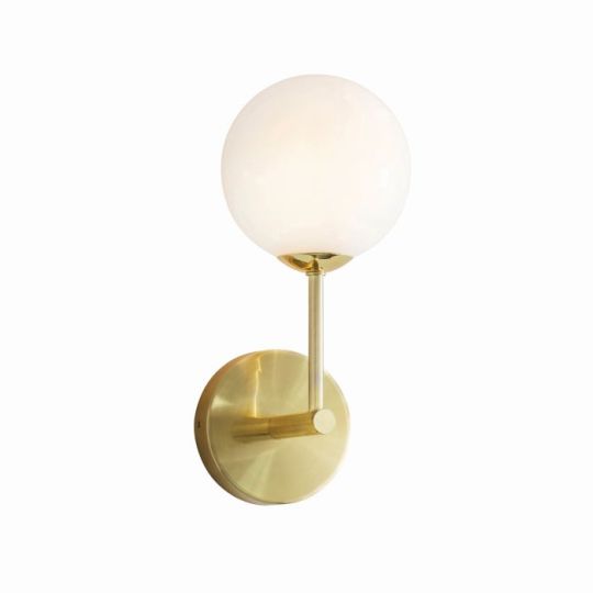 Endon Otto 1lt Wall in Satin Brass Plate & Opal Glass