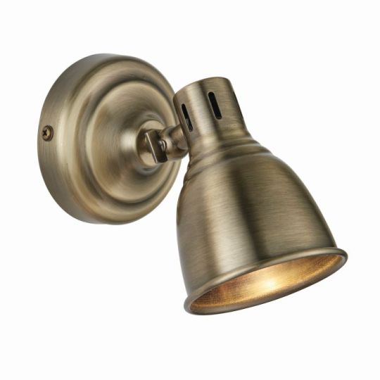 Endon Westbury 1lt Spot in Antique Brass Plate