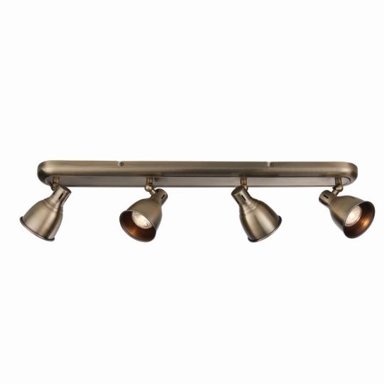 Endon Westbury 4lt Spot in Antique Brass Plate
