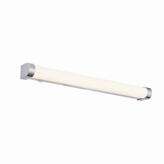 Endon Moda 1lt Wall in White Ribbed & Chrome Effect Plastic