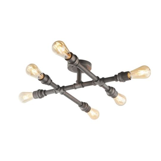 Endon Pipe 6lt Semi flush in Aged Pewter Paint
