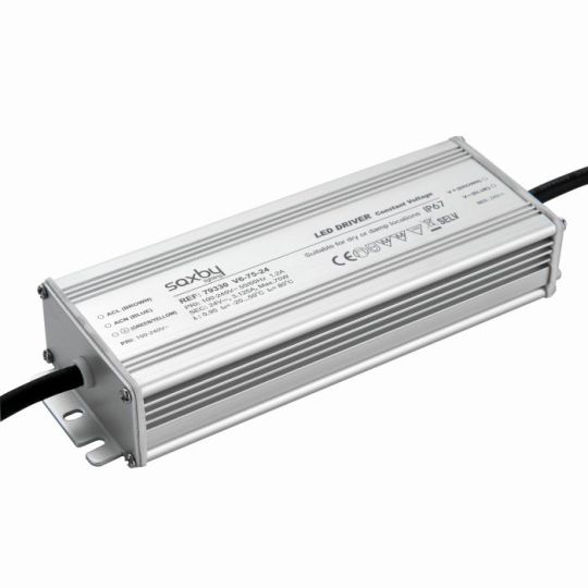 Saxby Led Driver Constant Voltage Ip67 24V 75W Ip67 in Aluminium