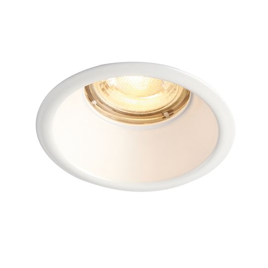 Saxby Lighting Matt White Paint & Clear Glass Speculo Anti-Glare Ip65 50W Bathroom Recessed Light 80247