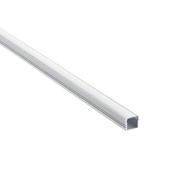Saxby Rigel Surface 2M Aluminium Profile/Extrusion Silver in Silver Anodised & Opal Pc