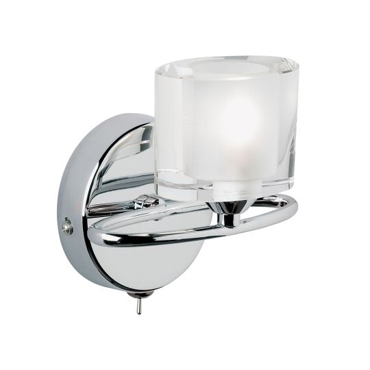 Endon Lighting Sonata Chrome Plate & Clear/Frosted Crystal 1 Light Wall Light 91181