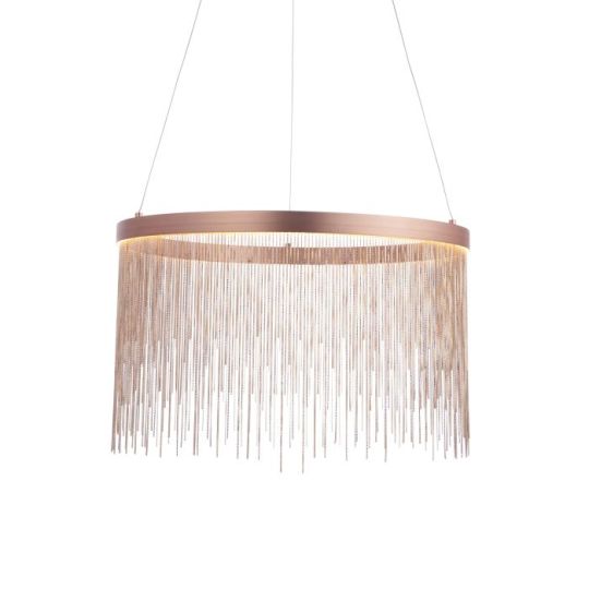 Endon Zelma 1lt Pendant in Brushed Copper Plate & Copper