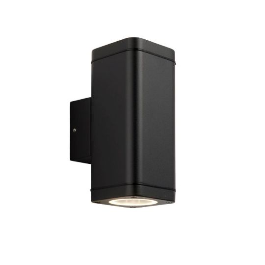 Endon Milton 2lt Wall in Textured Black & Clear Glass