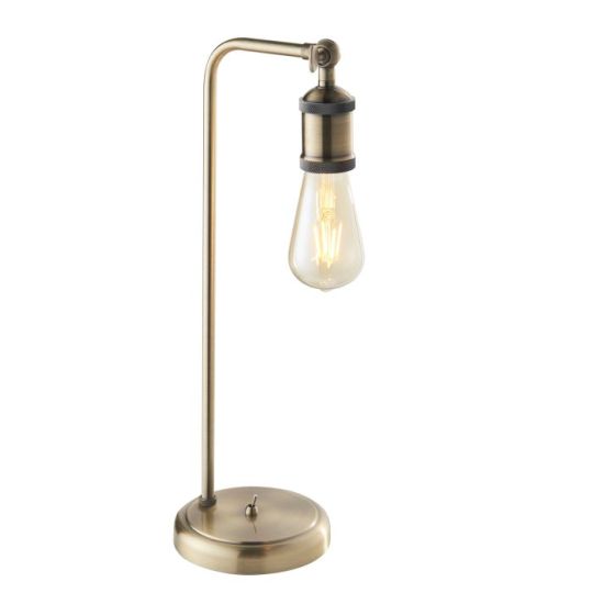Endon Hal 1lt Table in Antique Brass Plate