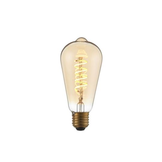 Endon Twist 1lt Lamp in Amber Glass