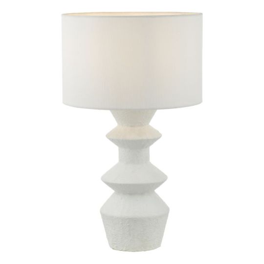 Dar Bidelia Table Lamp Matt White With Shade