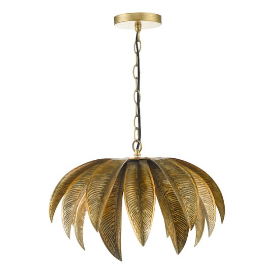 Dar Cara 1 Light Pendant Antique Gold