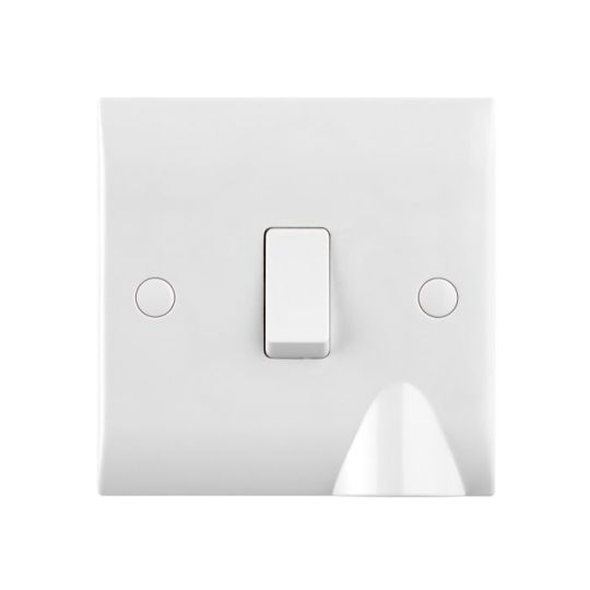 Saxby Curved Edge 20A 1G Dp Switch With Flex Outlet in White