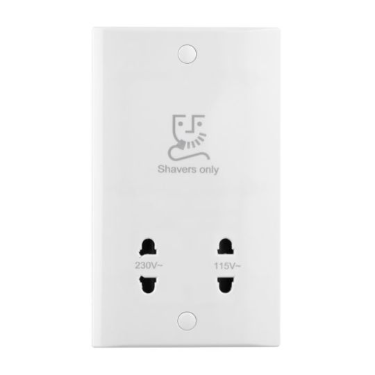 Saxby Curved Edge Dual Voltage Shaver Socket in White